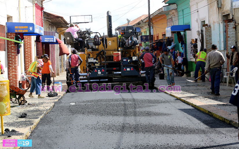 Programa Calles para el Pueblo permite la restauración del centro histórico de Jinotepe