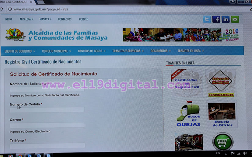 Masaya optimiza servicios de Registro Civil
