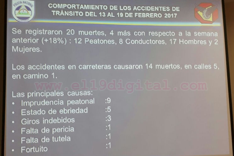 Policía alarmada ante cantidad de peatones muertos en accidentes de tránsito
