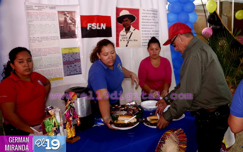 Trabajadores del Migob realizan feria gastronómica en saludo al General Sandino