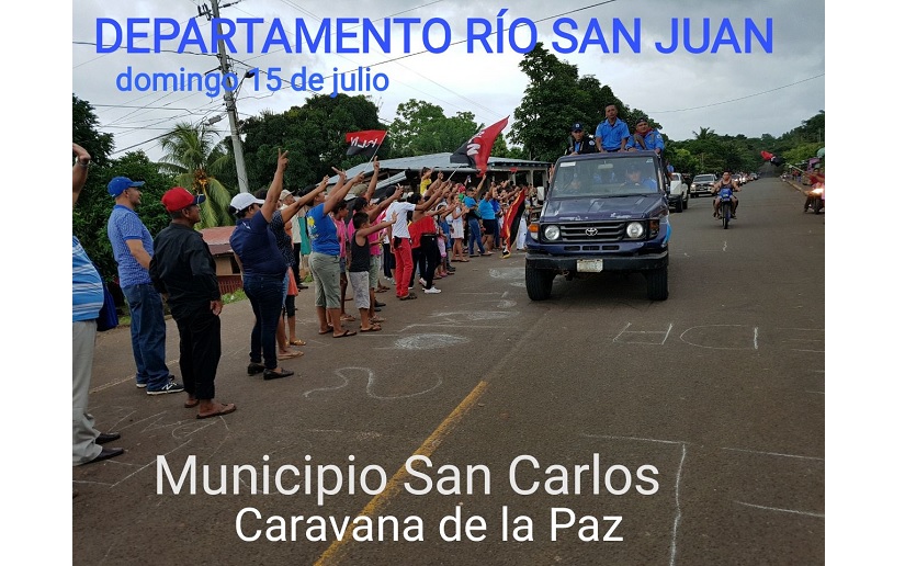 Río San Juan saluda caravana por la paz