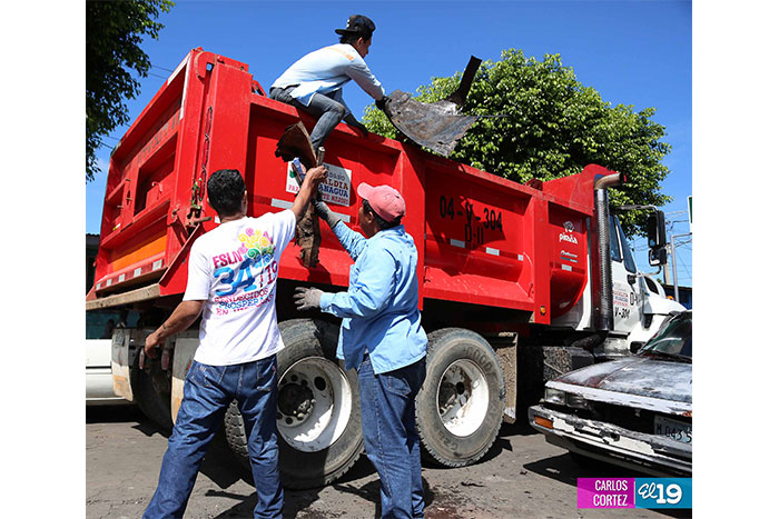 Juventud Sandinista y Gabinetes de la Familia en Plan Calache en barrio San Sebastián