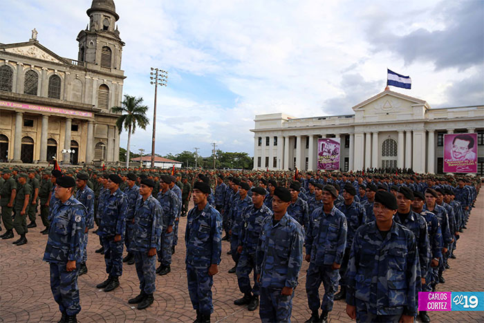Cadetes de Ejército de Nicaragua ensayan previo a acto de graduación