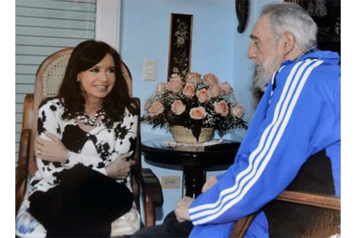 Encuentro entre Cristina Fernández y el líder cubano Fidel Castro
