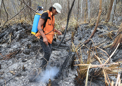Mantienen controlado incendio en Volcán Masaya