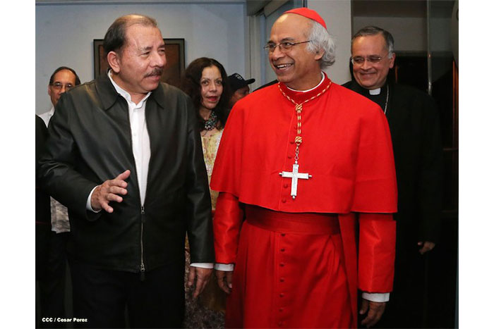 Presidente Daniel y Compañera Rosario reciben a Su Eminencia Cardenal Leopoldo Brenes (EL 19 TV)