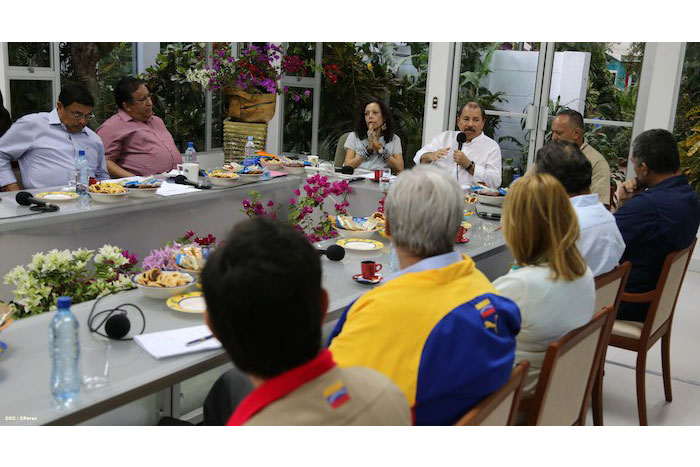 Daniel y Rosario se reúnen con delegación venezolana de alto nivel encabezada por Diosdado Cabello