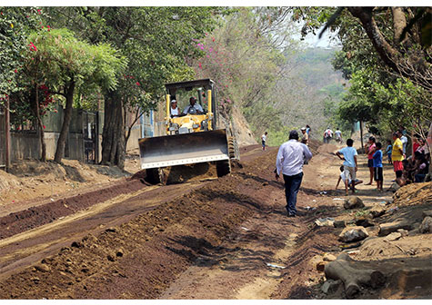 Obras viales de progreso con buen avance en Masaya