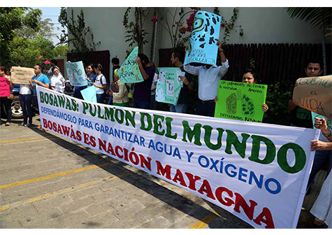 Jóvenes respaldan acciones del Gobierno Sandinista para defender Bosawás