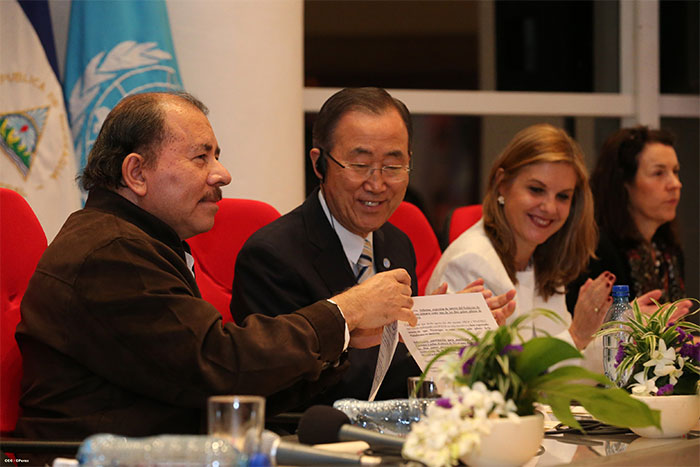 Presidente Daniel explica a Ban Ki-moon alcances del Gran Canal Interoceánico de Nicaragua