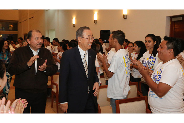 Presidente Daniel explica a Ban Ki-moon alcances del Gran Canal Interoceánico de Nicaragua