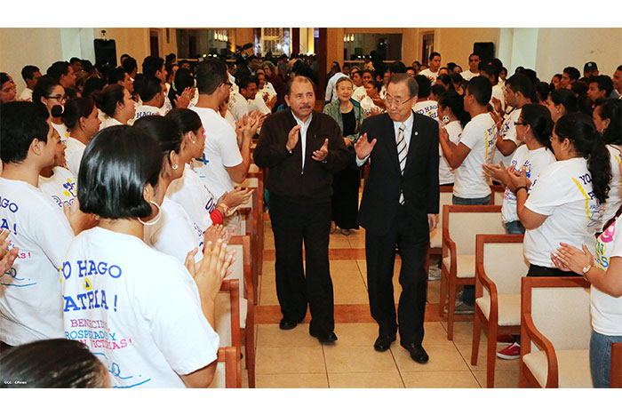 Presidente Daniel explica a Ban Ki-moon alcances del Gran Canal Interoceánico de Nicaragua
