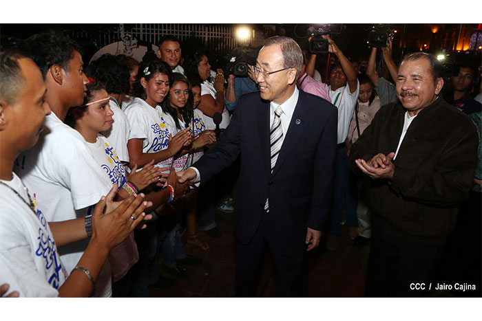 Presidente Daniel explica a Ban Ki-moon alcances del Gran Canal Interoceánico de Nicaragua
