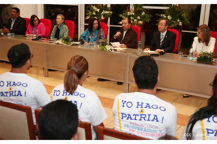 Presidente Daniel explica a Ban Ki-moon alcances del Gran Canal Interoceánico de Nicaragua