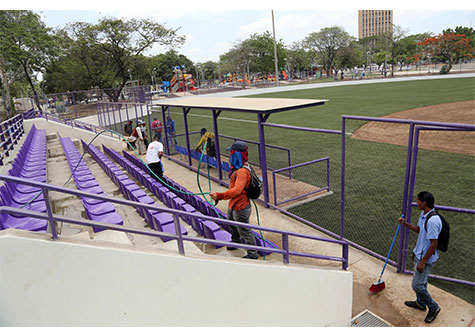 Todo listo para la inauguración del Estadio de Beisbol Infantil "Roberto Clemente"