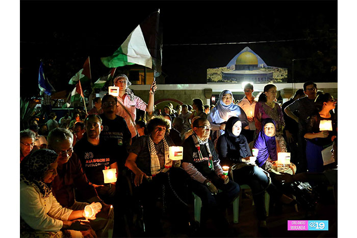 Realizan vigilia en apoyo al pueblo hermano de Palestina