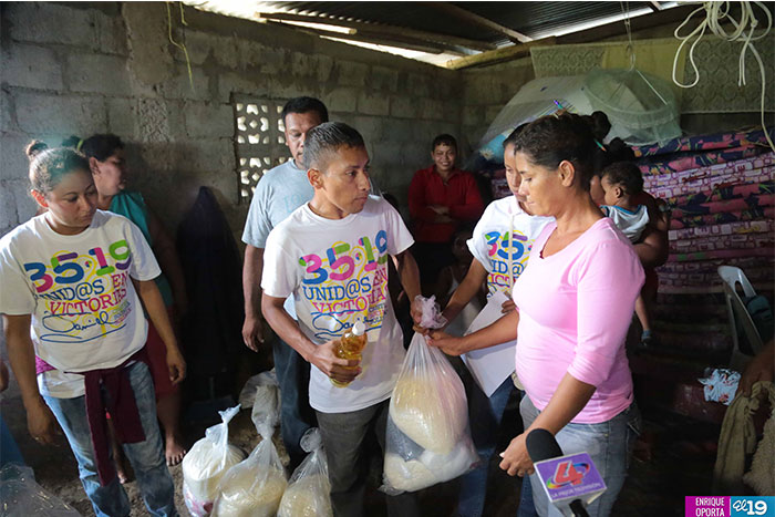 Gobierno distribuye paquetes de alimentos en Granada y Rivas ante emergencia climática 