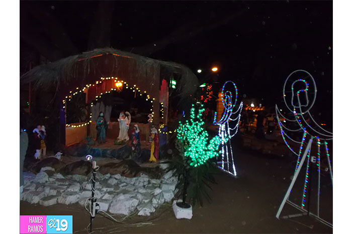 Ambientes navideños en los parques de Carazo