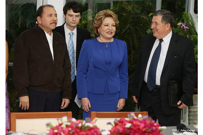 Presidente Daniel y Compañera Rosario se reúnen con Presidenta del Consejo de la Federación Rusa