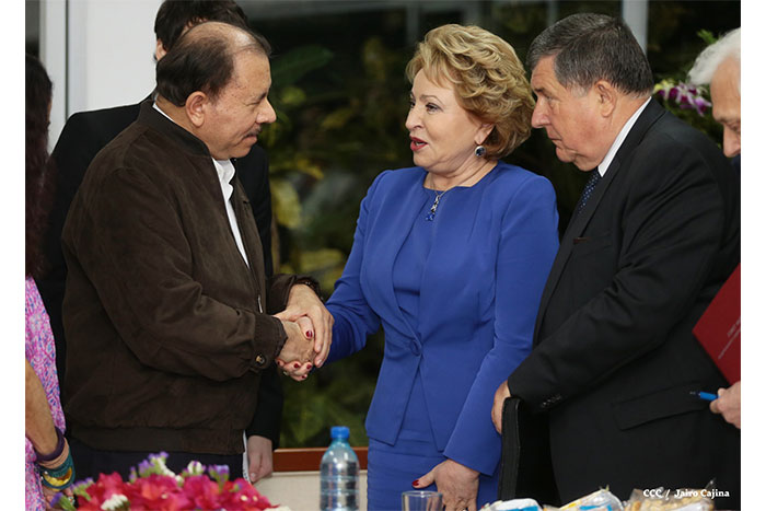 Presidente Daniel y Compañera Rosario se reúnen con Presidenta del Consejo de la Federación Rusa
