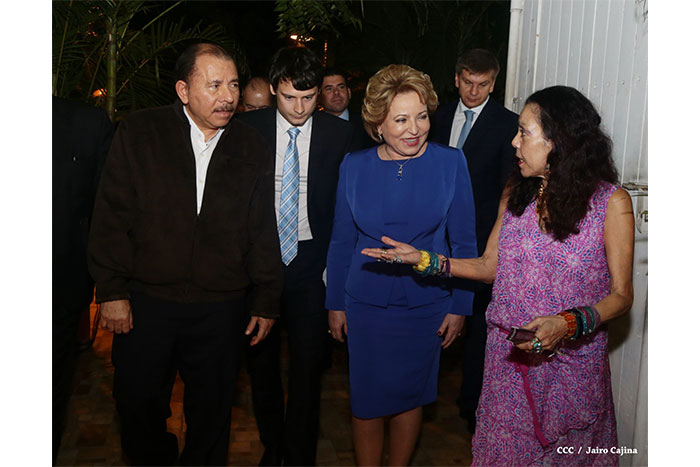 Presidente Daniel y Compañera Rosario se reúnen con Presidenta del Consejo de la Federación Rusa
