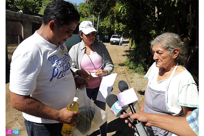 2,500 familias de Managua reciben paquetes alimentarios del Gobierno Sandinista