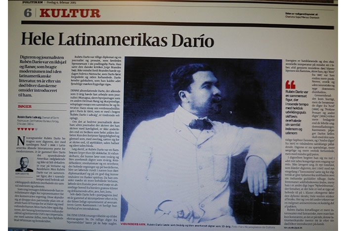 Prensa danesa destaca legado universal de Rubén Darío