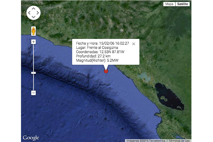Sismo sacude pacífico nicaragüense