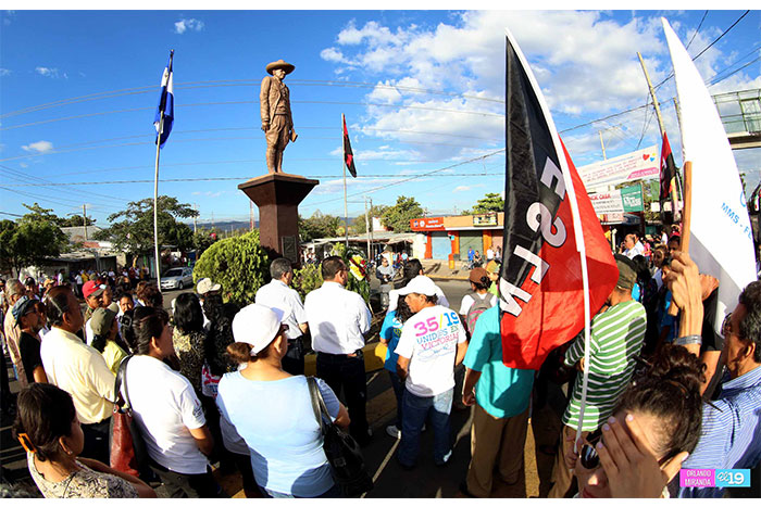 Ciudad Sandino rinde honores al General de Hombres y Mujeres Libres