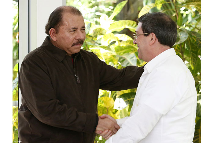 Presidente Daniel y Compañera Rosario reciben al Canciller Bruno Rodríguez de Cuba