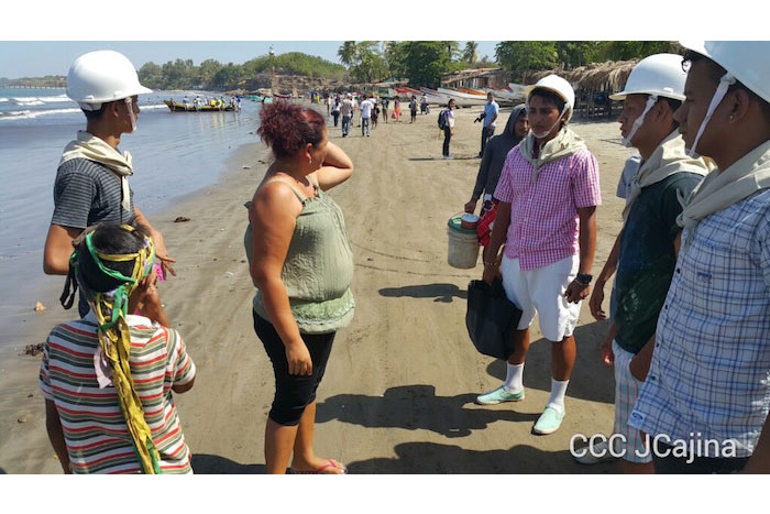 Familias de Masachapa participan masivamente en simulacros de terremoto y tsunami  