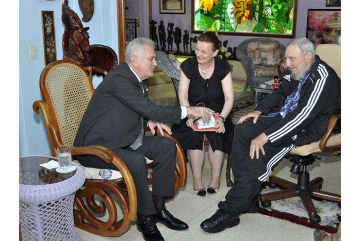 Fidel recibe al presidente de Serbia, Tomislav Nikolić