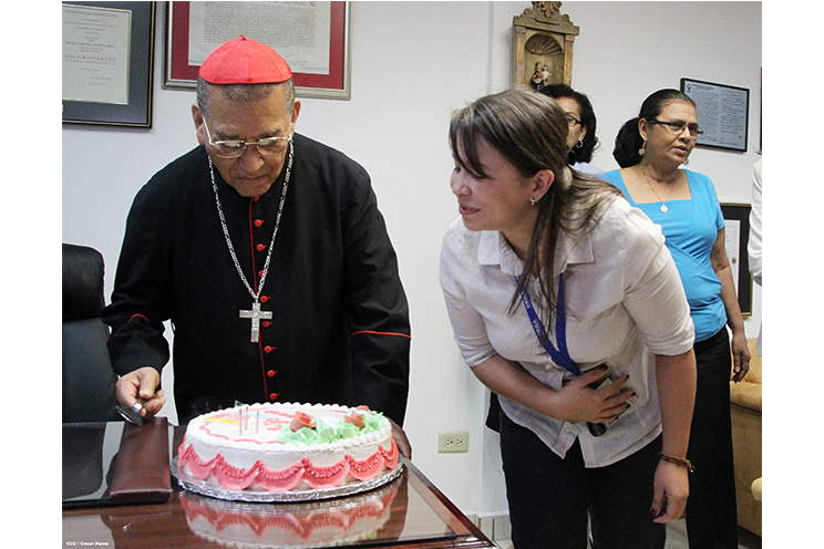 Cardenal Miguel agradece a Nicaragua por acompañarlo en sus 30 años de Vida Cardenalicia