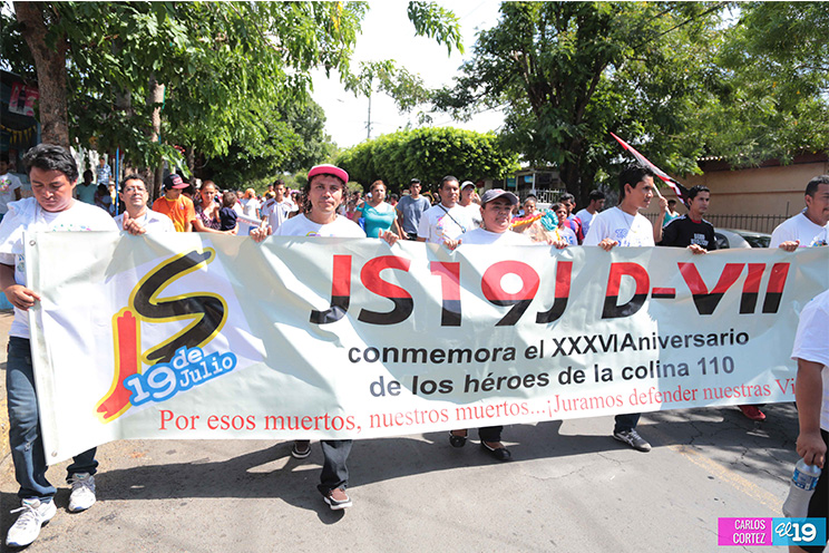 Militancia Sandinista del Distrito VII honra la memoria de los mártires de la colina 110
