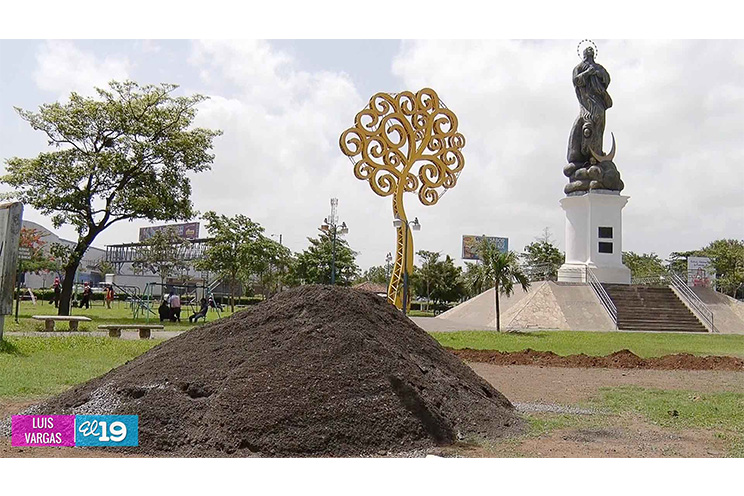 Alcaldía de Managua remoza rotondas de Cristo Rey y La Virgen  