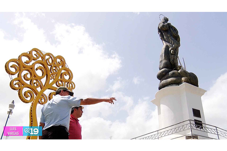 Alcaldía de Managua remoza rotondas de Cristo Rey y La Virgen  