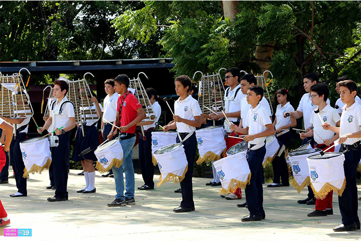 Banda y gimnasia rítmica de Colegio Latinoamericano se prepara para ser partícipe de Desfile Patrio