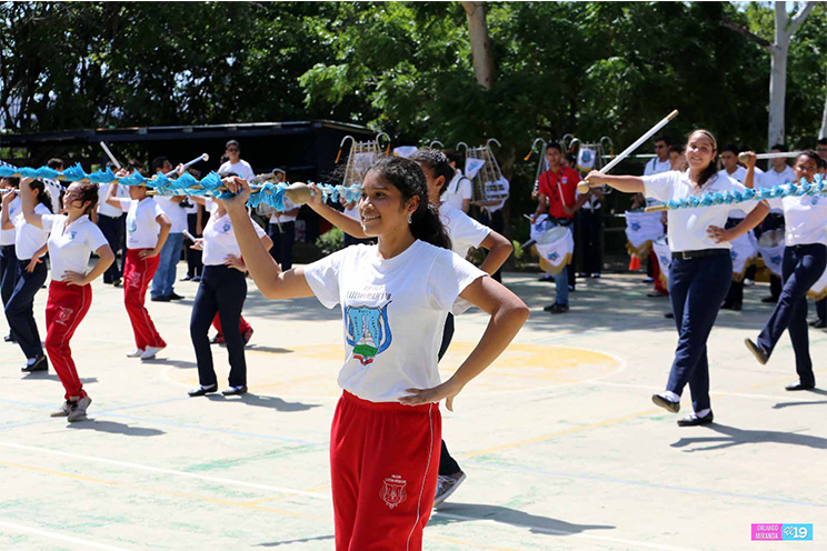 Banda y gimnasia rítmica de Colegio Latinoamericano se prepara para ser partícipe de Desfile Patrio
