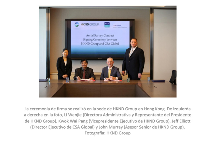 Firma HKND acuerdo con consultora CSA Global para realizar estudio aéreo geológico de la ruta del Gran Canal Interoceánico