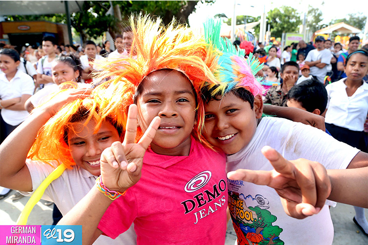 Juventud Sandinista celebra su 35 aniversario junto a niñez capitalina