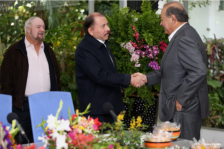 Presidente Daniel y Compañera Rosario sostienen encuentro con el empresario mexicano Carlos Slim