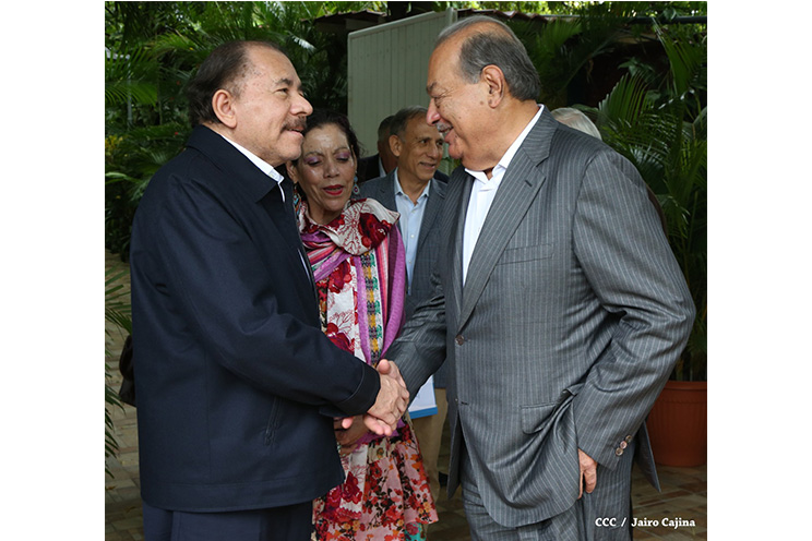 Presidente Daniel y Compañera Rosario sostienen encuentro con el empresario mexicano Carlos Slim