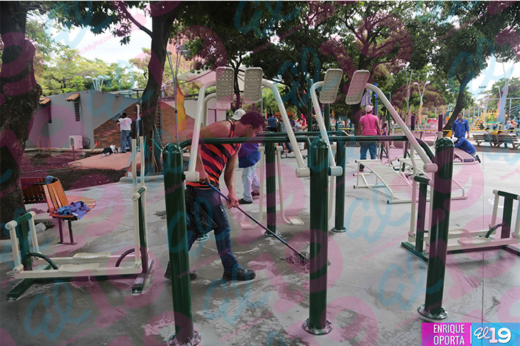 Alcaldía de Managua inaugura gimnasio al aire libre en el Parque Luis Alfonso Velásquez