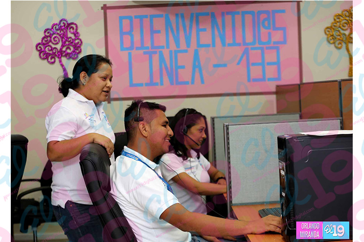 Destacan profesionalismo de la Línea 133 de ayuda a la niñez nicaragüense