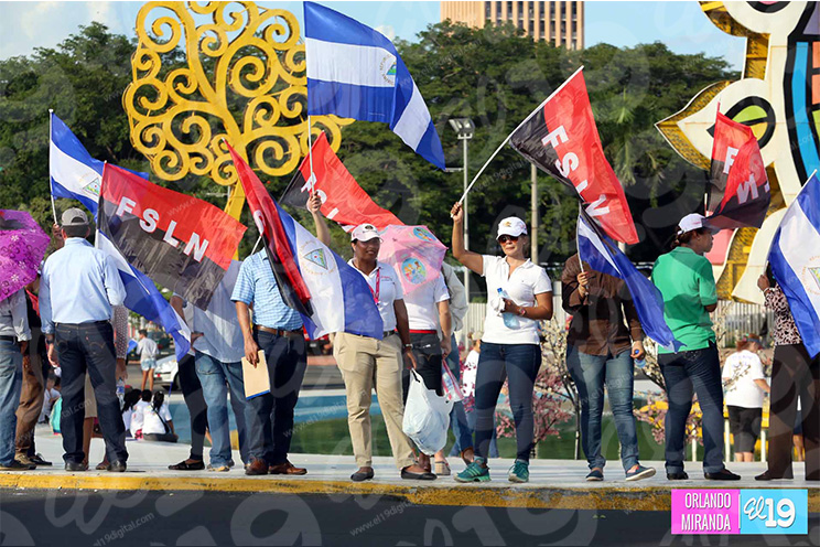 Capitalinos se desbordan para celebrar las nuevas victorias y mostrar su respaldo al Buen Gobierno Sandinista