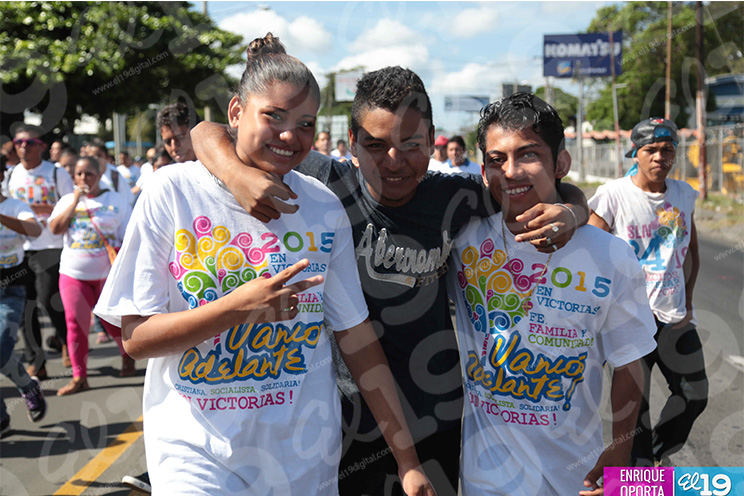 Juventud Sandinista realiza caminata en saludo a Carlos