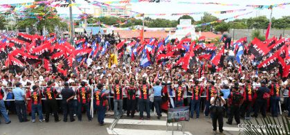 Presidente Daniel y Compañera Rosario en 37 Aniversario del Repliegue a Masaya