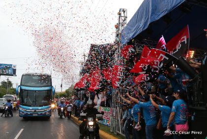 Presidente Daniel y Compañera Rosario en 37 Aniversario del Repliegue a Masaya