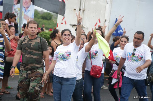 Presidente Daniel y Compañera Rosario en 37 Aniversario del Repliegue a Masaya