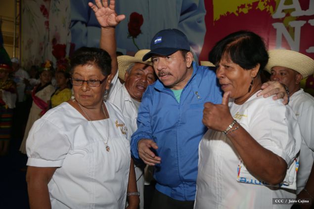 Presidente Daniel y Compañera Rosario en 37 Aniversario del Repliegue a Masaya